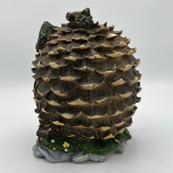 HearthSong Fantastical Resin Fairy Village Pinecone House 9" w/ 4 Fairy Figures - Picture 4 of 11